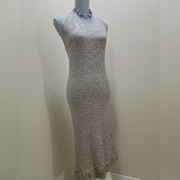 Donna Karan Sequins Long Dress With Lining Inside good condition size medium - Picture 6 of 10